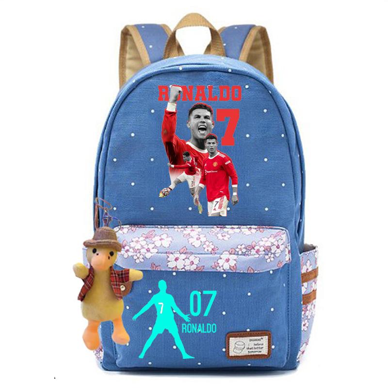 Youth football star Ronaldo primary and secondary school student schoolbag female casual backpack
