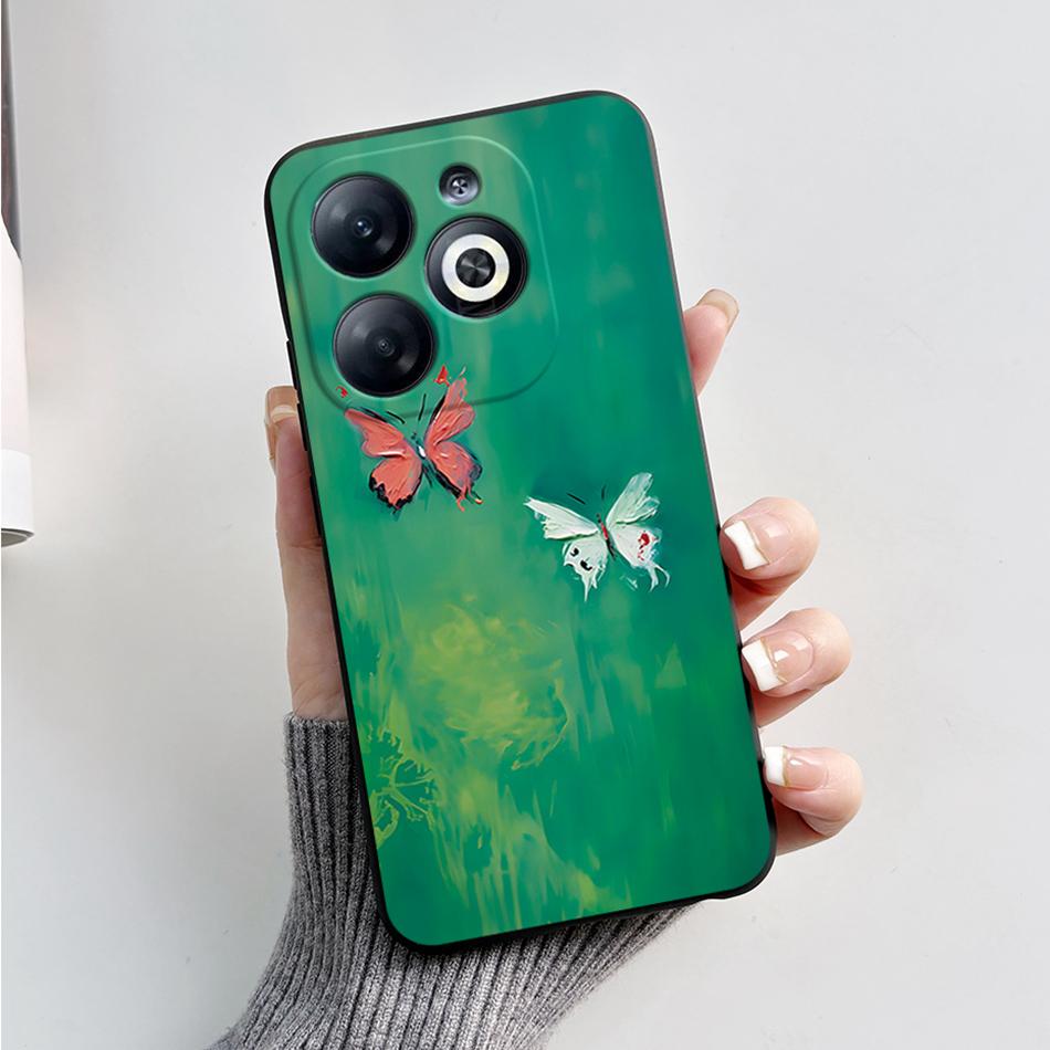 Case For Infinix Smart 8 Back Cover Black Silicon Soft TPU Marble Cover For Infinix Smart 8 X6525 Funda Smart8 Phone Cases Coque