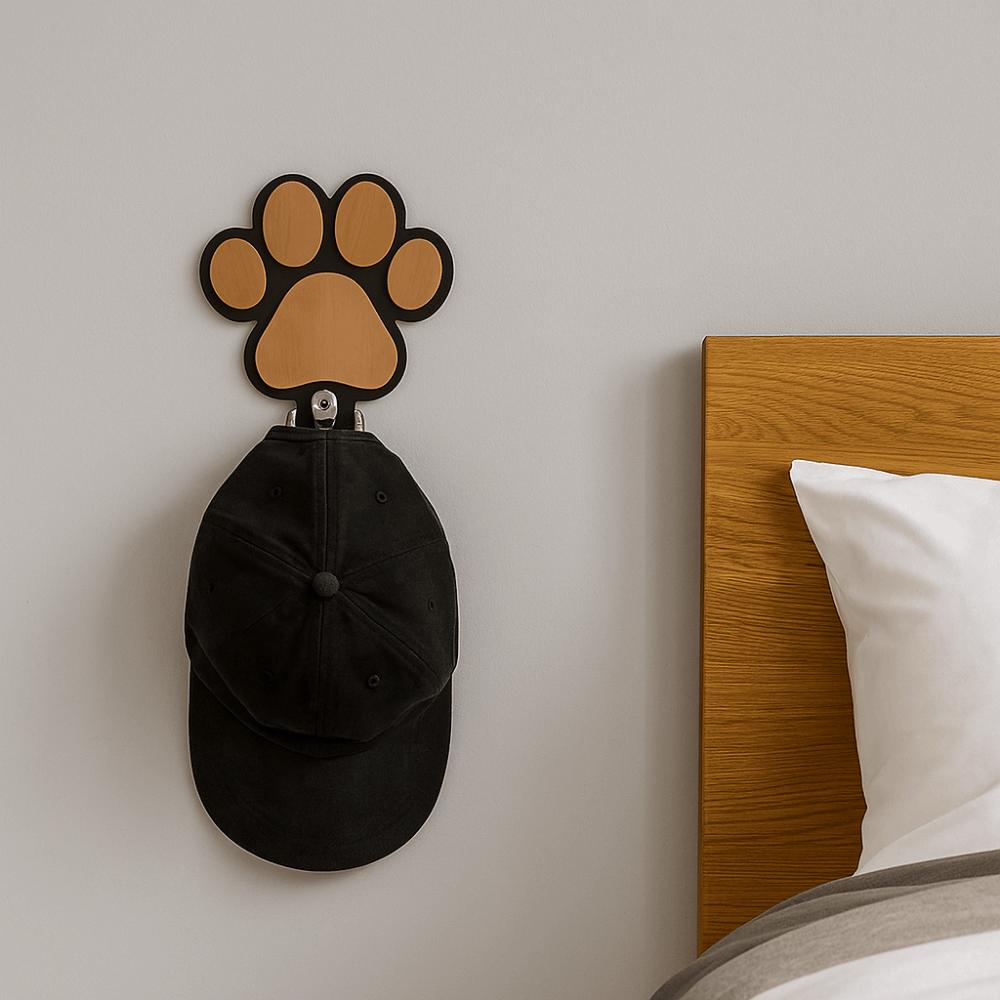 2Pcs Strong Load-bearing Wooden Paw Print Wall Hook Non-slip Cat Claw Coat Hooks  Office