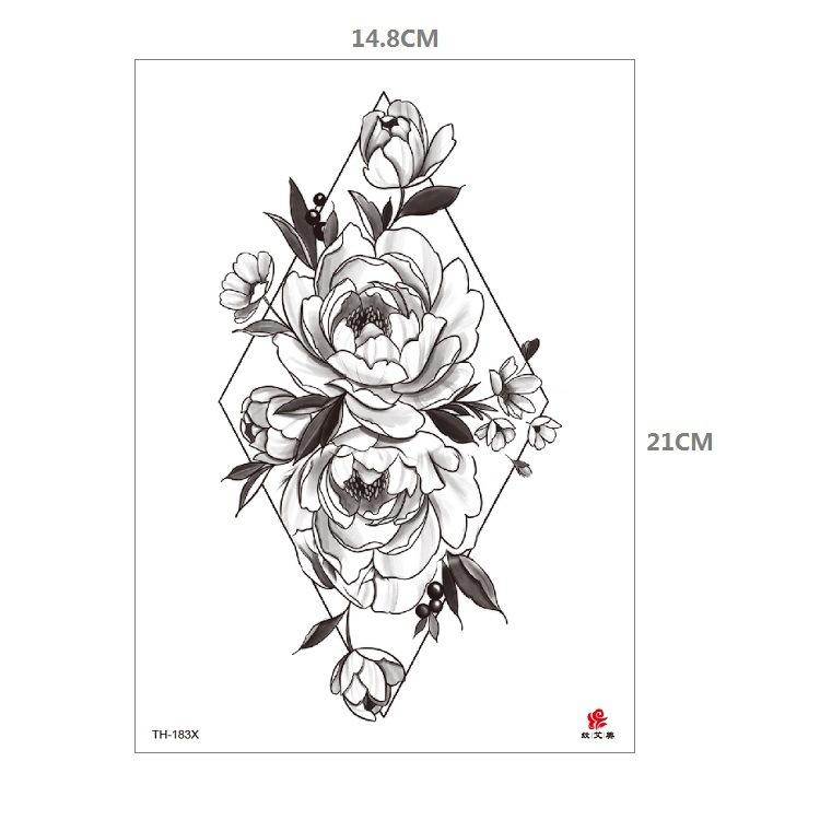 Tiger Tattoo Sticker Half Arm Lion Large Pattern Water Transfer Amazon Set