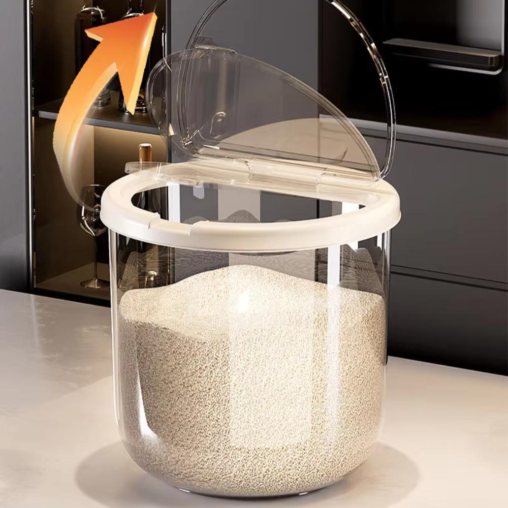 Round Shape Rice Sealed Box Insect-proof Dry Food Dispenser New Rice Storage Container Kitchen Use