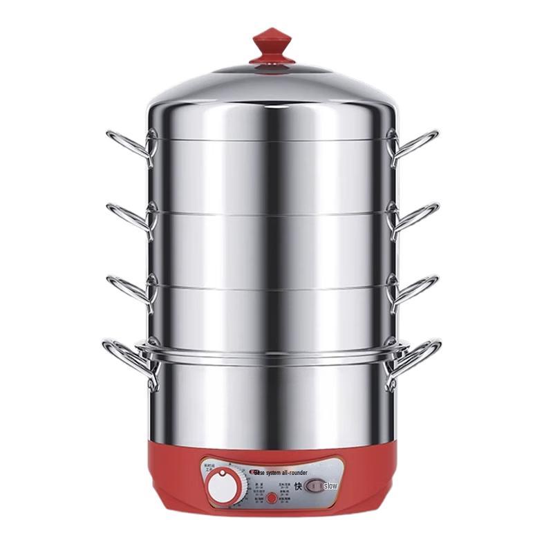 SULLE 28cm 3-Layer Multi-function 304 Stainless Steel Electric Steamer