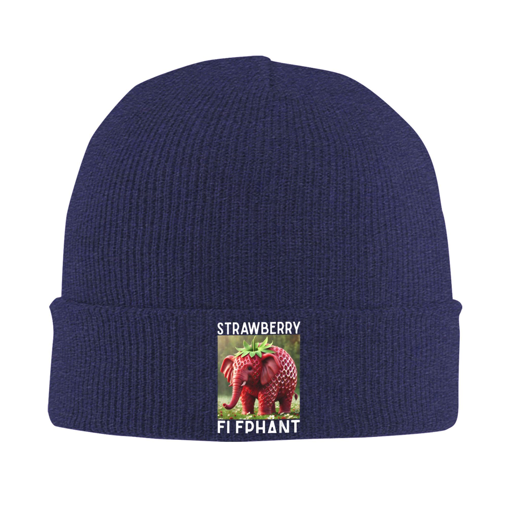 

Strawberry Elephant Italian Brainrot Meme Beanie Hats Bonnet Hats Adult Unisex Trendy Hippie Knit Hat Winter Custom Warm Caps One Size