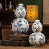Ceramic Vase Chinese Blue and White Porcelain Gourd Pot Flower Arrangement Accessories Flower Vase Home Decoration Accessories
