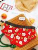Japanese-Inspired Red Cat Skull Cartoon Mid-Waist Cotton Women's Sporty Fashion Panties