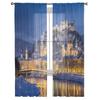 Rio Szach em Salzburgo Cortinas de chiffon transparentes luxuosas para sala de estar Decoração de quarto Voiles de janela Cortina de tule