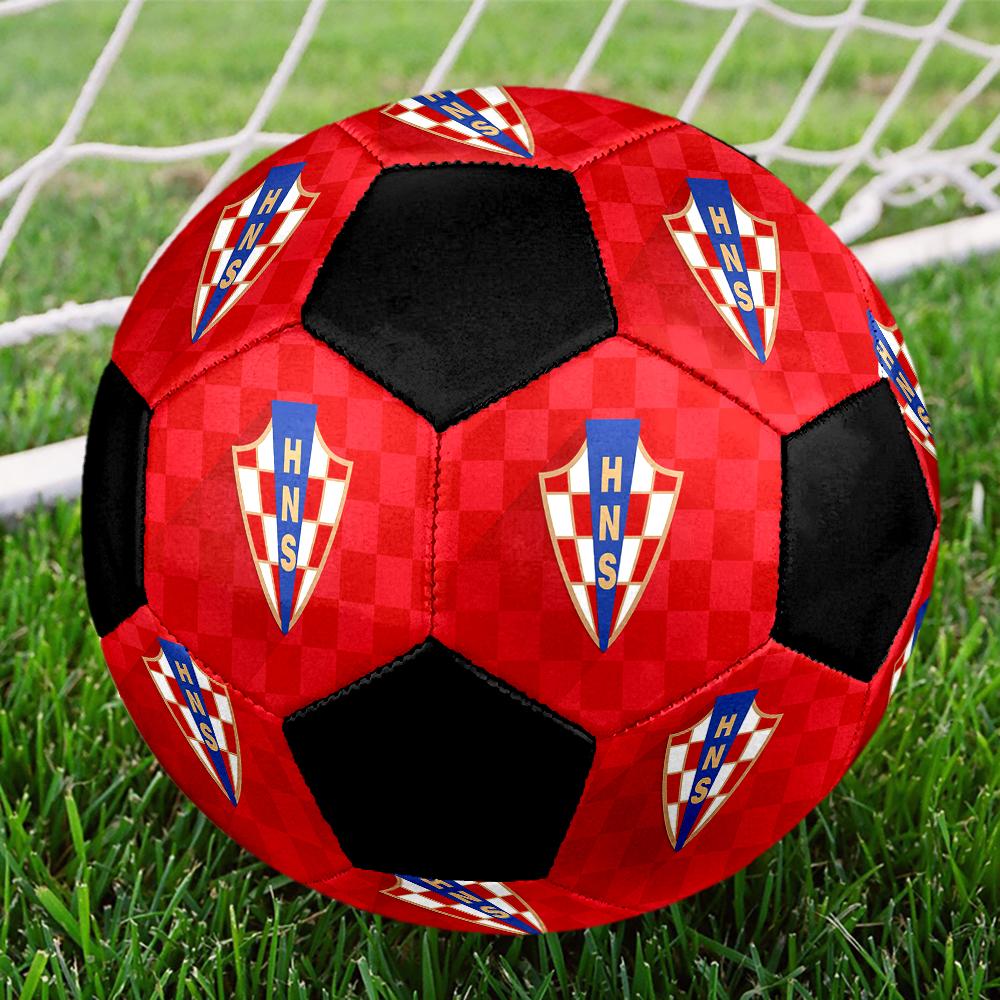 TAGLIA 5 Pallone da Calcio Federazione Calcistica Croata Colorato Per Tutte le Età Cucito a Macchina PVC Pronto per la Competizione Resistente Alta Rimbalzabilità