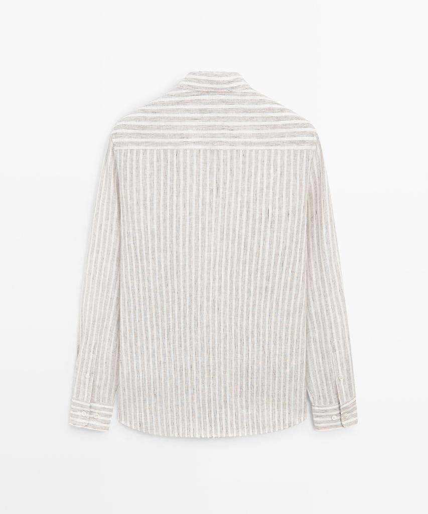 Masimodutti 100% Linen Regular Fit Striped Shirt