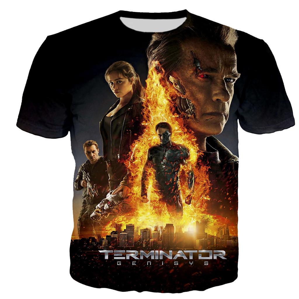 Terminator 3D Print TShirts Men Women Casual Fashion Streetwear Oversized Short Sleeve  Adult children's parent child Tshirt
