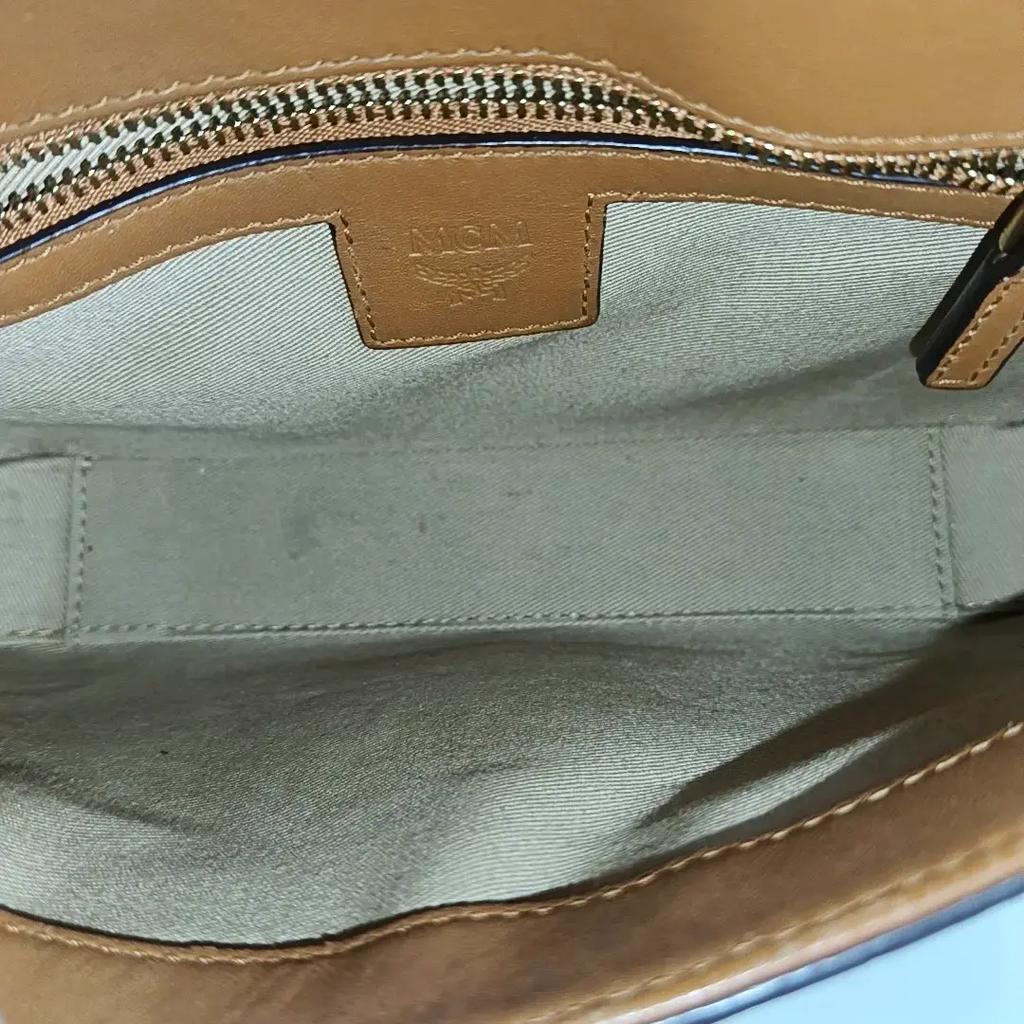 [Gebraucht] Millie Visetos Metallbeschläge Lorbeerblatt-Schloss Monogramm Glatte Umschlag-Umhängetasche Beschichtetes Canvas Napa-Leder Schulter - Gut #6W719I
