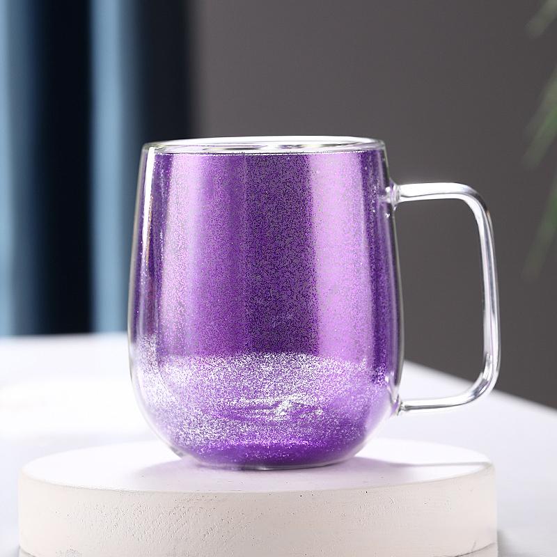 Double Wall Glass Cup with Handle Heat Resistant Tea Coffee Cups Espresso Milk Mug
