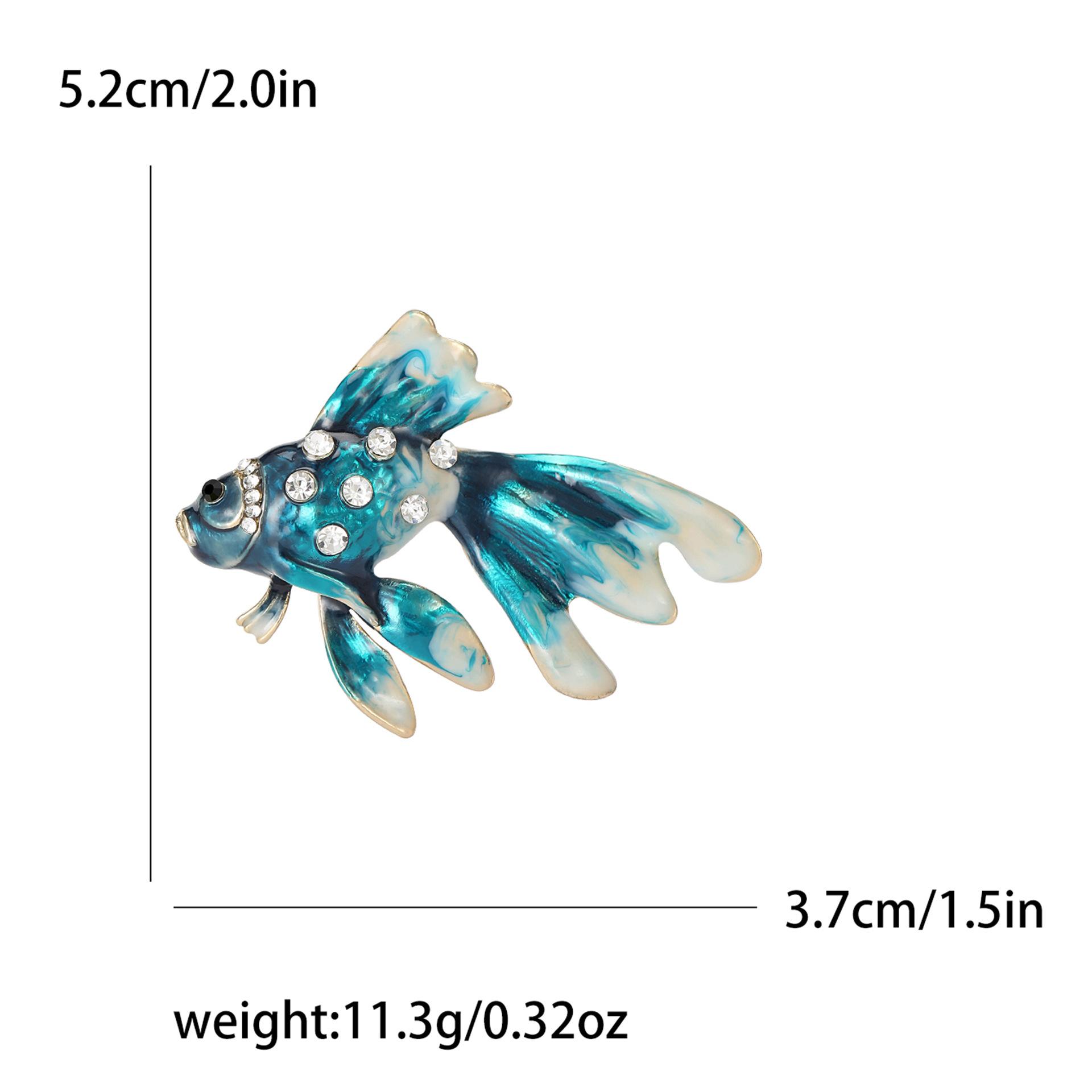 

Креативная трехмерная брошь в виде золотой рыбки из сплава с бриллиантами, женская одежда, аксессуары, булавка, корсаж