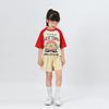 Korean Style Girls' Color Block Raglan Tee - Breathable Summer Short Sleeve Top