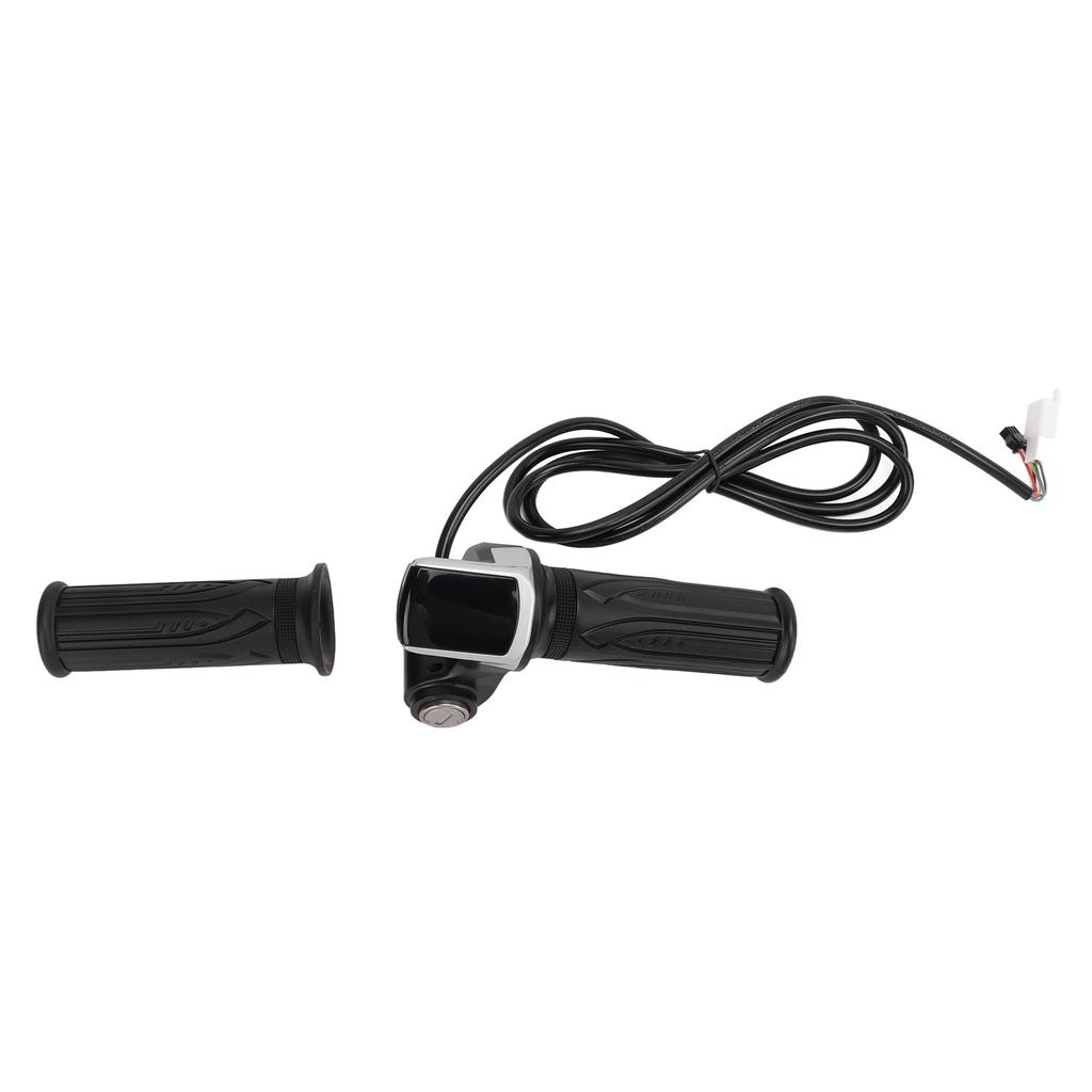 LED Display Electric Bike Throttle Grip Handlebar with Battery Indicator Power Switch Key24V