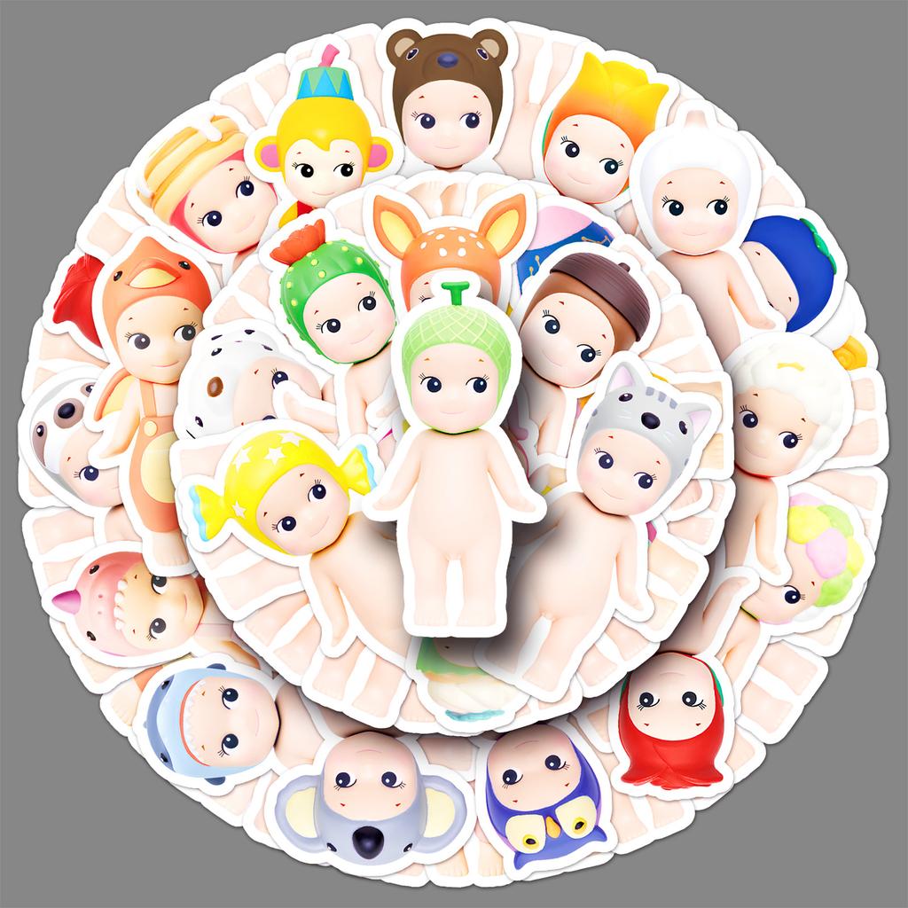 50 Pieces of Sonny Angel Doodle Stickers Cartoon Cute Creative Guka Decorative Mobile Phone Case Water Cup Trunk Stickers