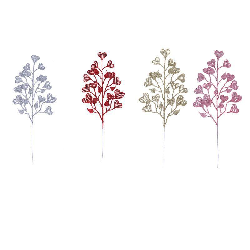 15CM Glitter Artificial Christmas Flowers Bouquet With Love Grass Leaves for Home Room Xmas Tree Decoration 2025 New Year Gift