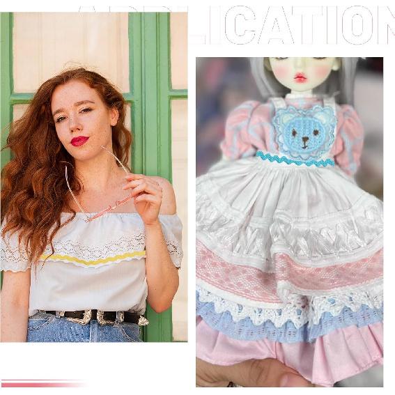 GLOBLELAND 34Pcs 17Colors Mini Rick Rack Fringe Trim Ribbon Tiny Wave Bending Sewing Lace Trim Ribbon for Doll Clothes Sewing Craft Supply