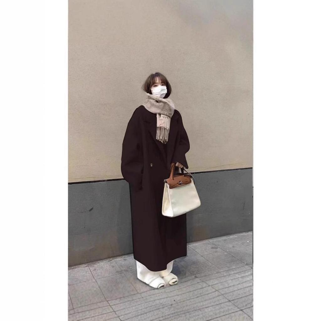 Dragon & Phoenix Women's Wool Mid-Length Over-the-Knee Loose Coat for Autumn/Winter