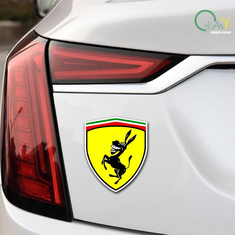 Car Sticker Donkey Pattern Reflective Self-adhesive Decal Decoration Shield Stickers Replacement for Ferrari TG5