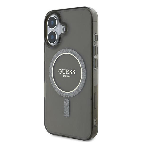 Guess Guhmp16Mhfgerek Iphone 16 Plus     6.7 Czarny/Black Hardcase Iml Glitter Circle Magsafe