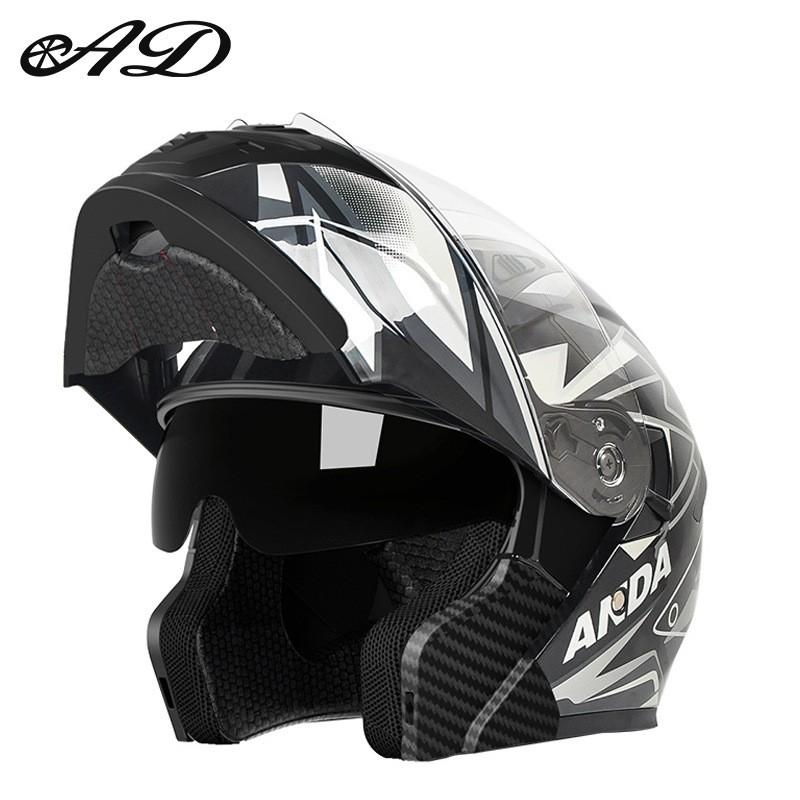 Full Face Motorcycle Helmet Men Women Winter ABS Safety With Flip-Up Visor 3C Certified