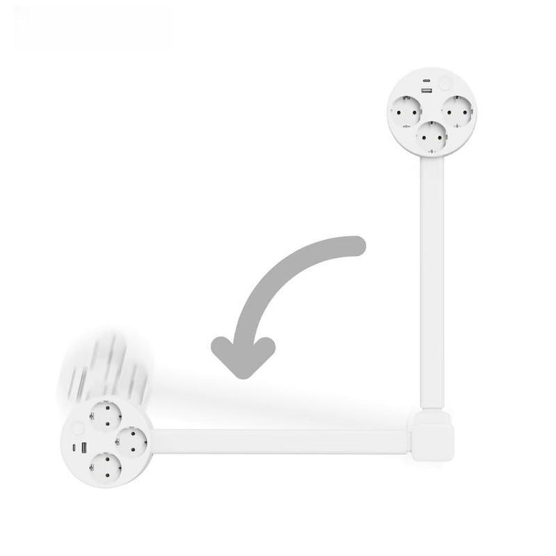 Home Office Elektrischer Wandstecker Drehbar Steckdosen-Verlängerung Verstellbare Länge Steckdosen-Verlängerung Steckdose