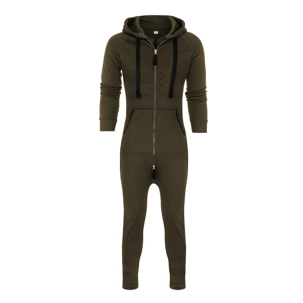 Herren Farbblock Winter Freizeit Kapuzenpullover Druck Reißverschluss Druck Jumpsuit