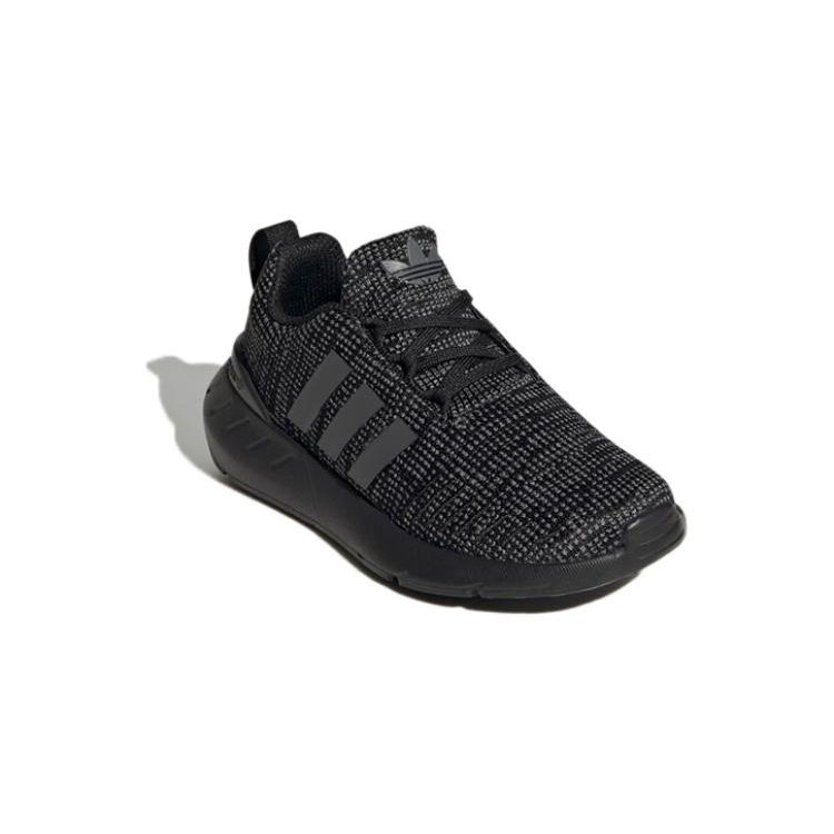 adidas Swift Run 22 Little Kid Black Grey Kids Sneakers Core-Black Grey-Five Cloud-White GY3008
