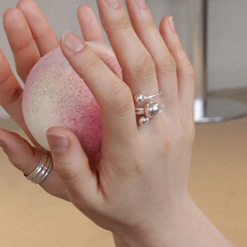 OudStudio Layered Ball Open Ring