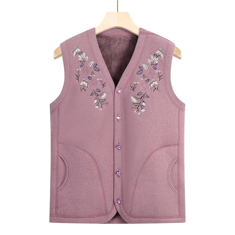 Oma Warme Weste Plüsch Verdickt Ärmellose Jacke Mittleren Alters Mutter Weste Fleece Westen Große Größe 4XL