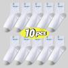 5pairs Cotton Sock Men Sport Breathable Soft Letter Fashion Sneakers High Elastic Middle Tube Stocking Towel Sox Summer Running