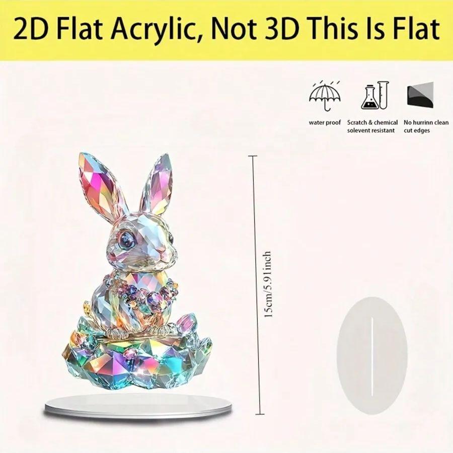 1 Piece Rainbow Colored Crystal Bunny, Suitable for Home and Office - Perfect for Easter Bunny Home Decoration Accessories