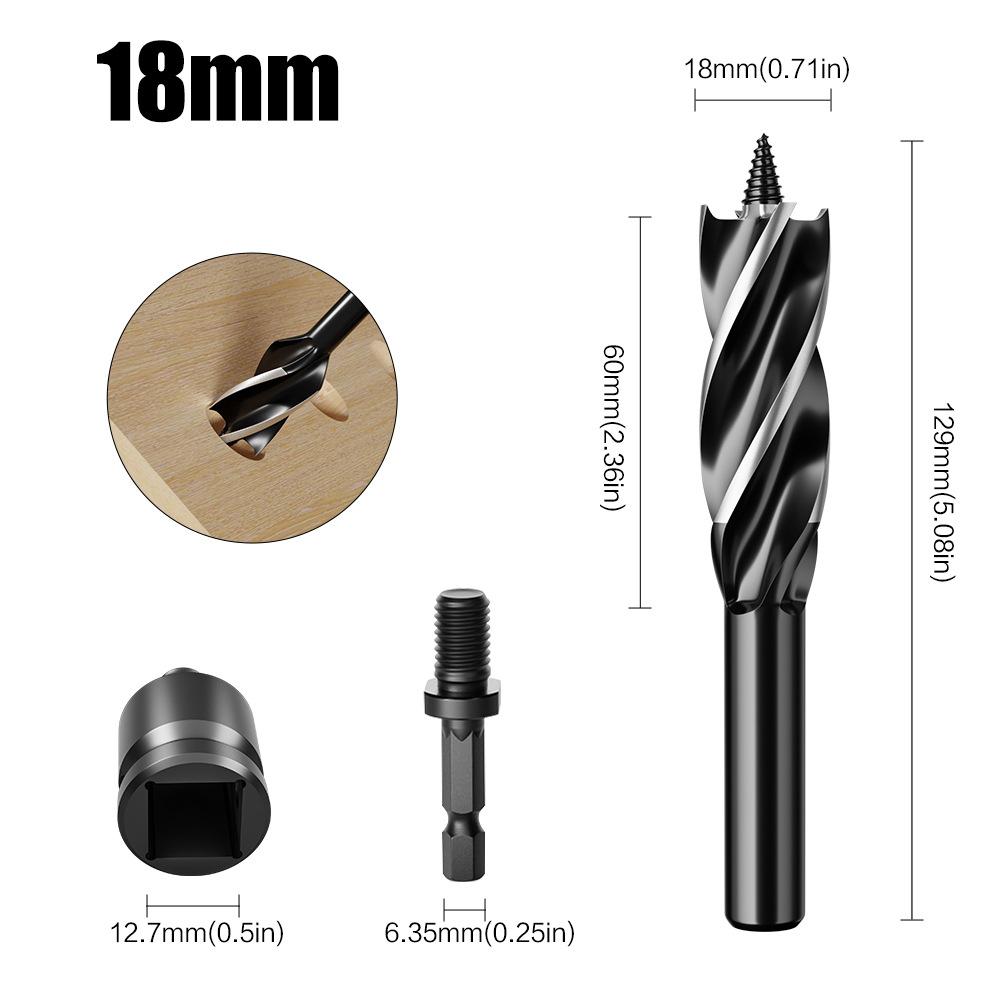 Hand Branch Drill, Hexagonal Shank Hole Opener, Four-slot Four-blade Woodworking Drill Set, Outdoor Manual Multi-purpose Drill