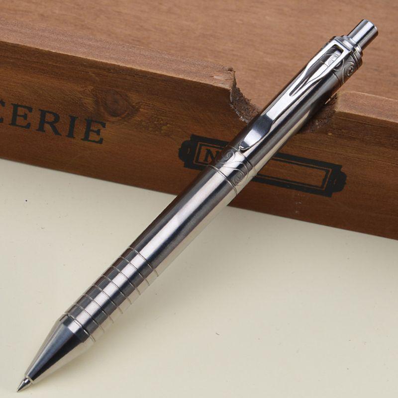 Solid Titanium Alloy Gel Ink Pen Vintage Bolt Action Writing Tool Stationeries