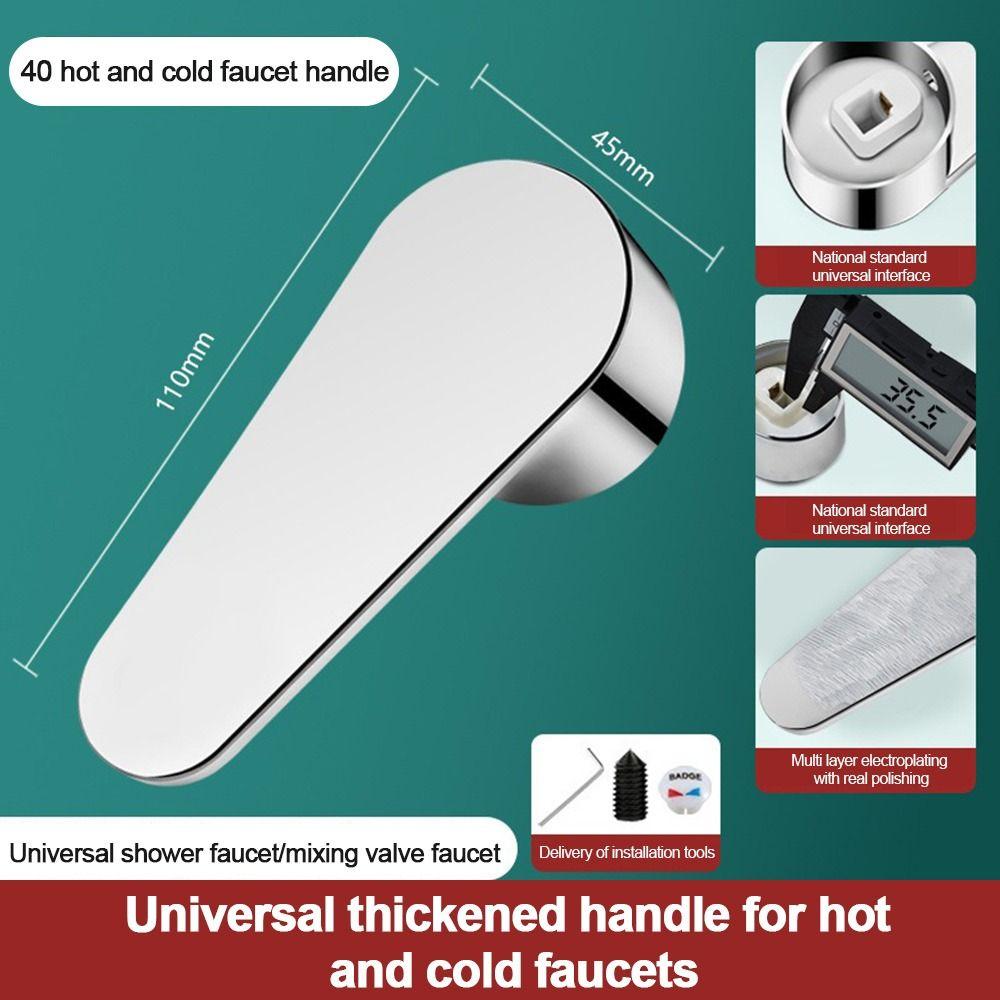 New Universal Faucet Handle Thicken Silver Quick Open Valve Faucet Switch Handle