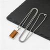 Trendy Men's Square Pendant Necklace,Casual  Stainless Steel Dogtag Necklace,Birthday Anniversary Gift