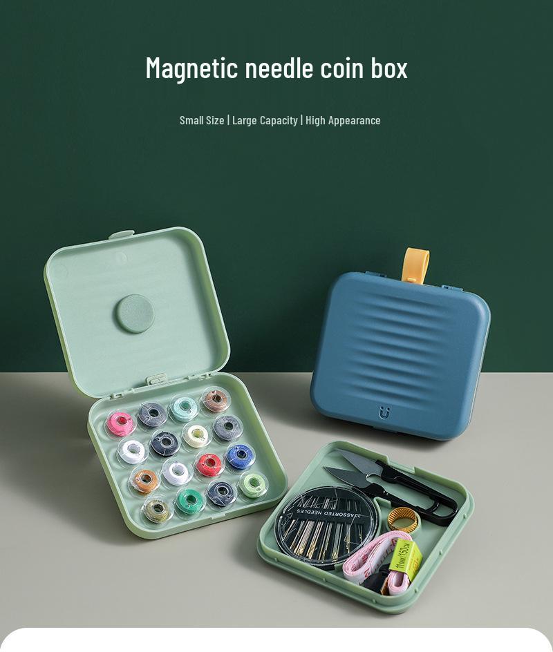 Magnetic Needle & Thread Case Set: Compact Sewing Kit for Dorms & Home
