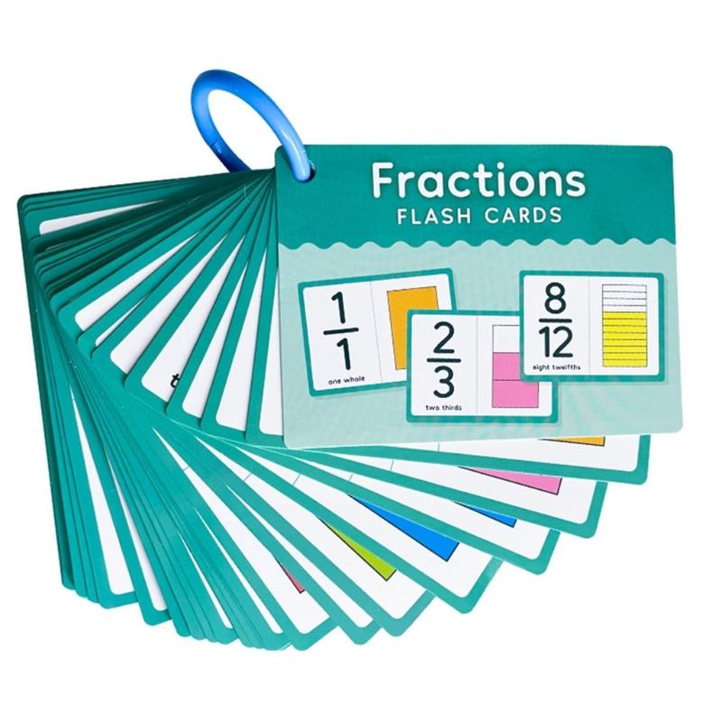 

Interactive Fraction Cards Study Aid With Visual Examples Educational Materials For Kids Teachers Parents Math Practice 1