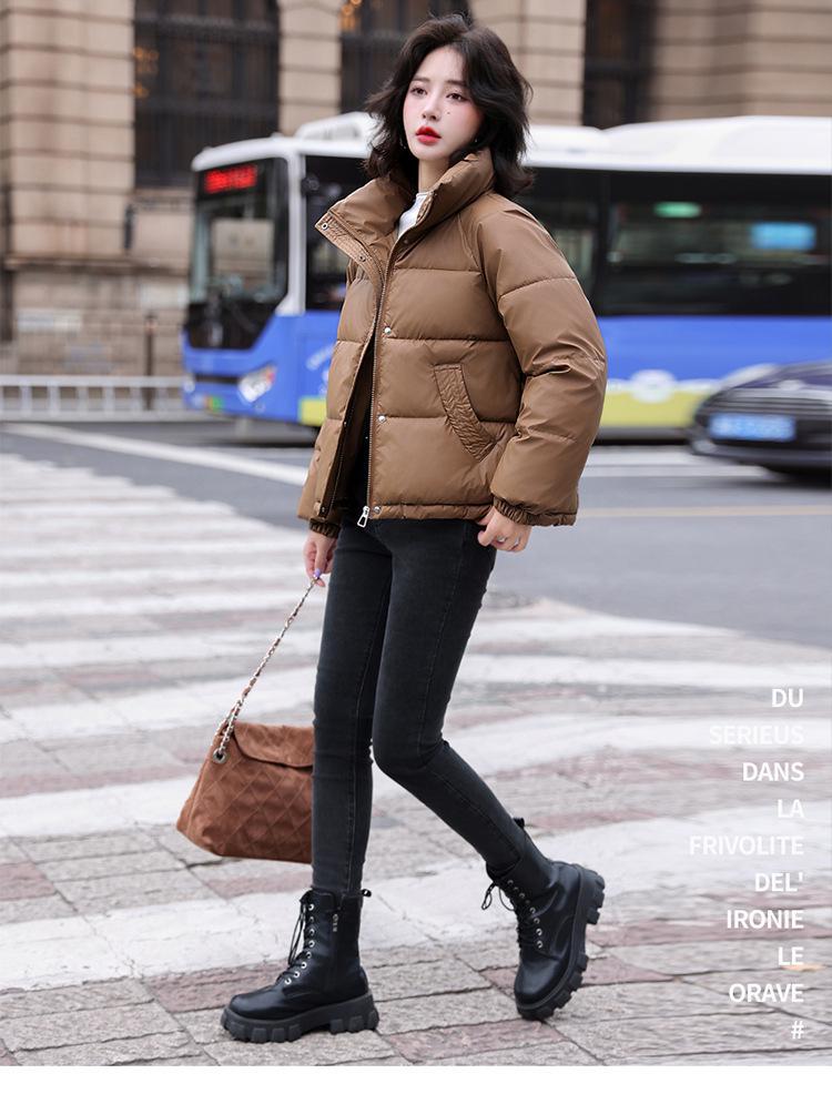 Women's Korean Style Thickened Down Jacket - 2024 Winter Fashion Short Stand-Up Collar Coat.
