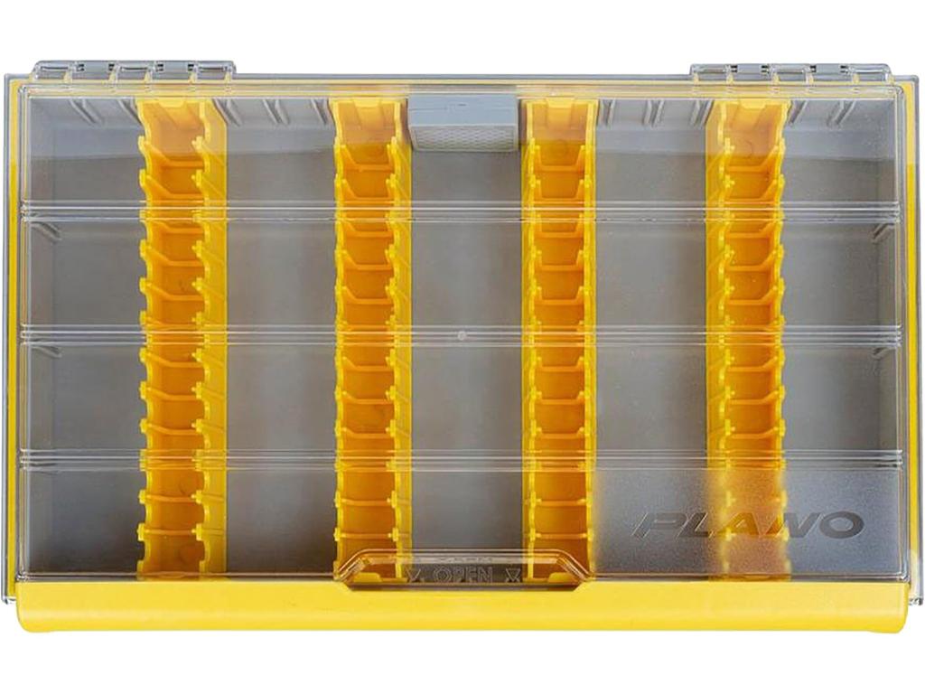 Plano Edge 3700 Vertical Jig Spybait Box Tackle Aufbewahrung Grau und Gelb Fassungsvermögen bis zu 52 Vertikal-Köder Rostfrei Wasserdicht Köder Organizer Box & - - -
