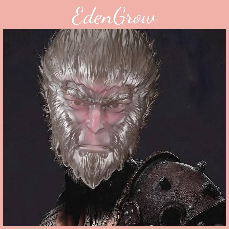 Black Myth Wukong Maske Urkomisches Affen-Kopfstück Für Halloween Und Cosplay-Spaß