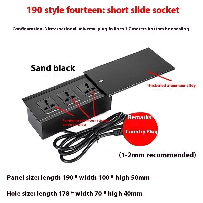 3 Holes 5 Holes Island Table Side Sliding Socket Hidden Type Multifunctional Upgraded Embedded Type Conference Desktop Socket
