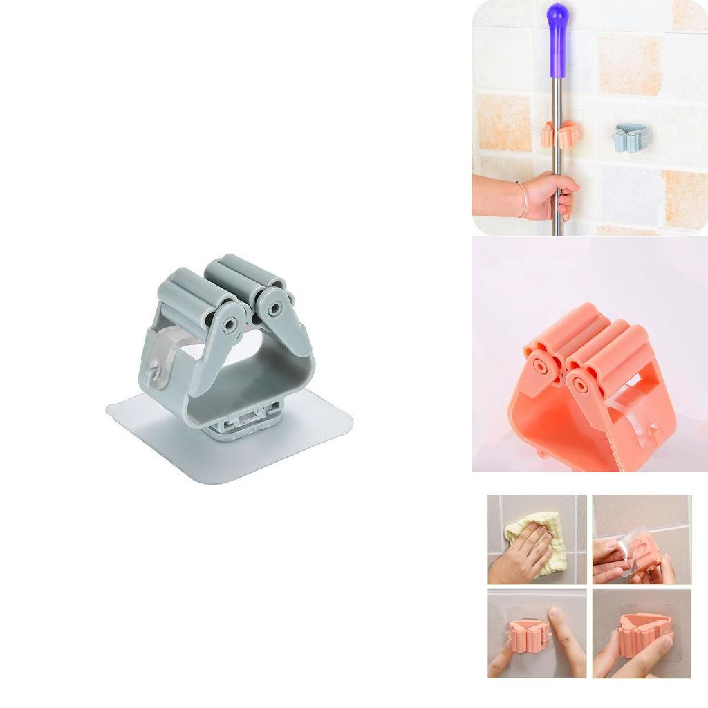Versatile Wall Mounted Mop Organizer Holder With Durable Non-slip Design For Efficient Storage