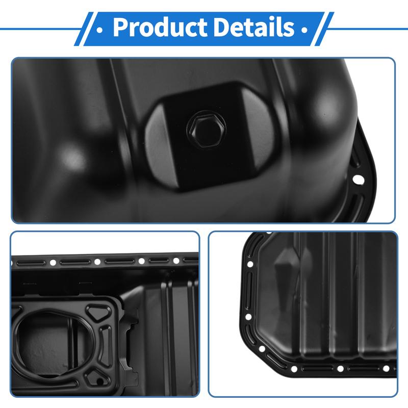 X Autohaux 1Pc No.1210115070 Engine Oil Pan for Toyota Corolla for FWD 1.6L L4 Steel Black