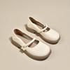 Fashion Women's Flat Shoes Spring Soft Leather Mary Jane Shoes 2024 New Small White Loafers with Skirt Gentle Small Leather Shoes