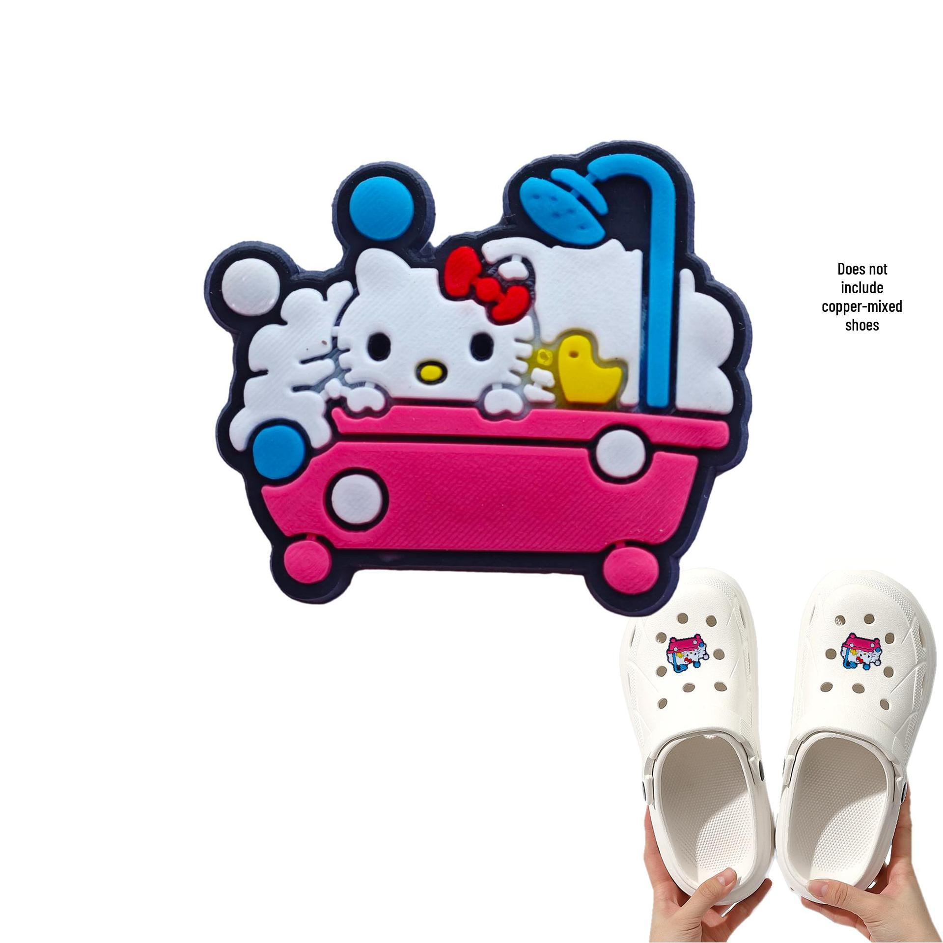 Hello Kitty Detachable PVC Shoe Decorations - Cross-border Hole Shoes Buckle for Festival Parties