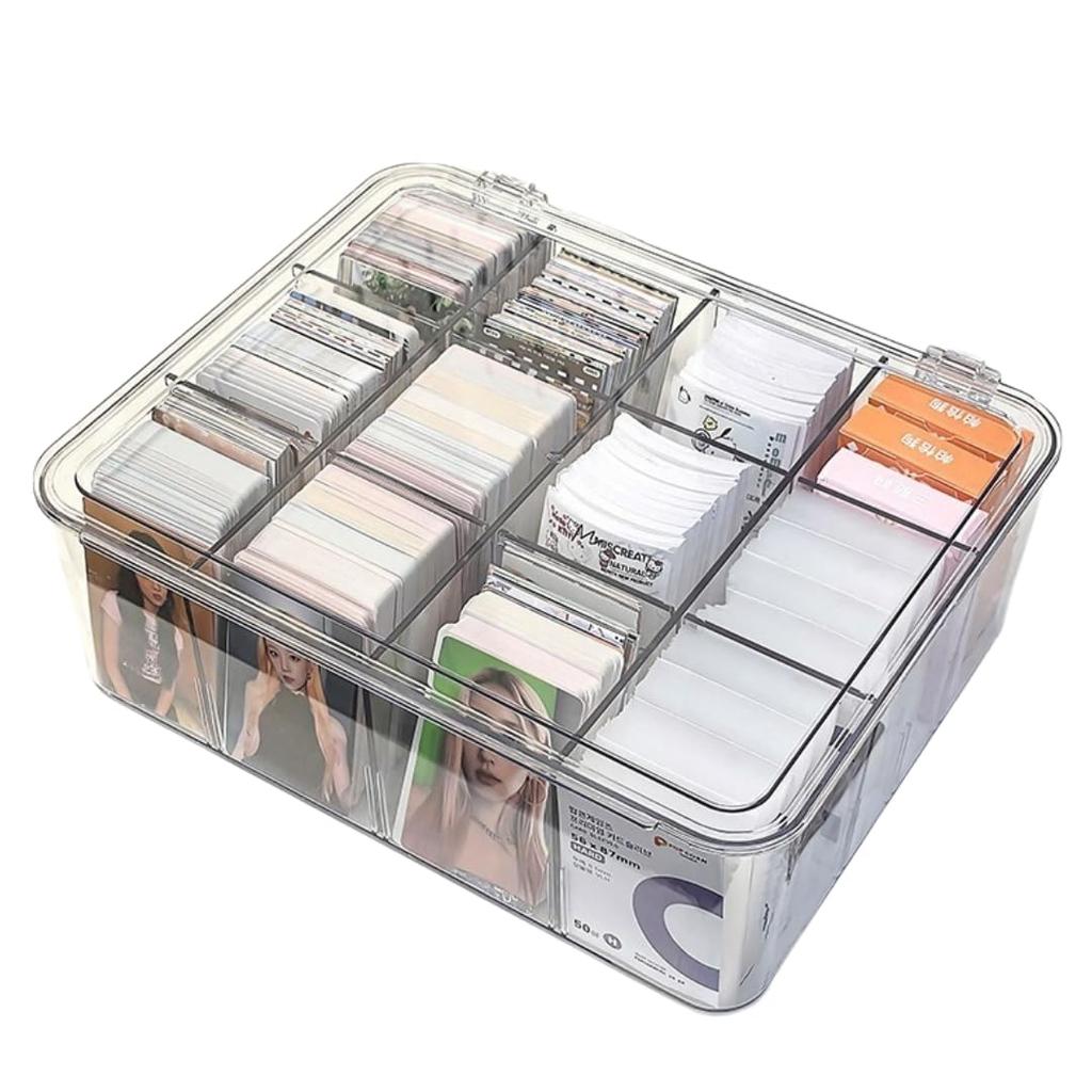 Ateena Card Case Trading Card Pokemon Card Case Trading Card Case Pokemon Card Storage Large Capacity Box PSA Storage Box A (Clear)