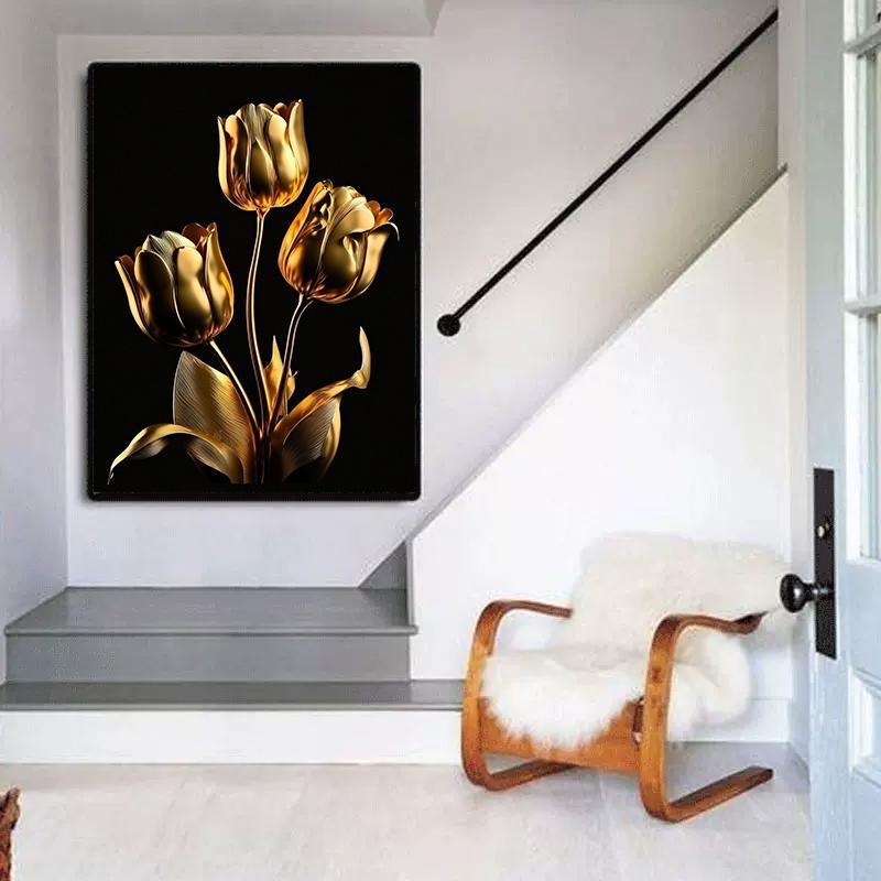 Scandinavian Bright Still Life with Flowers, Floral Art, Poster, Canvas, Painting, Abstract Vintage Wall Art for the Living Room