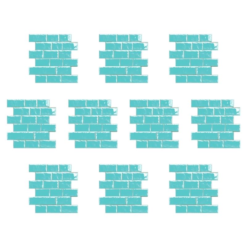 10pack Auto Adhesive 3D Brick Texture Wallpaper Waterproof PVC Decals For Backsplash And Feature Walls