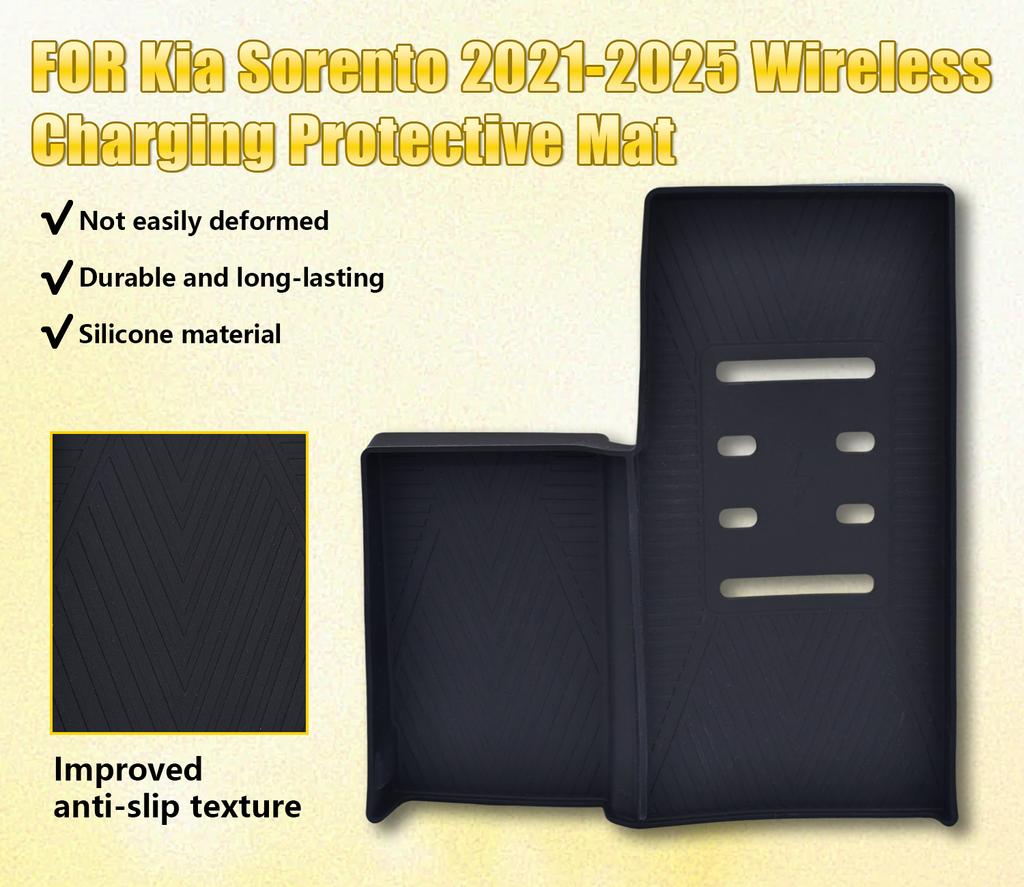 Für Kia Sorento 2025-2025 Kabelloses LadePad Auto Innenzubehör Auto Telefon Rutschfeste LadeMatte Silikon SchutzPad